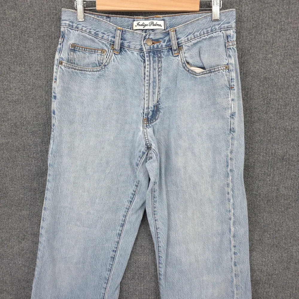 Indigo Palms Jeans Mens 33x30 Light Wash Blue Classic Fit‎ Straight Leg Denim